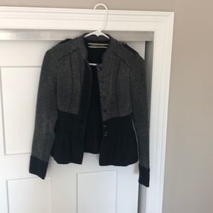 Black jacket with white detail